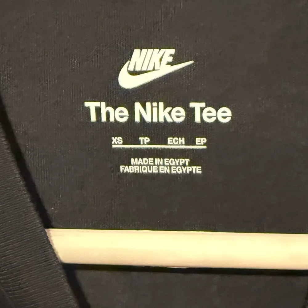 NWT Nike Black Tee with White Swoosh Logo Size XS